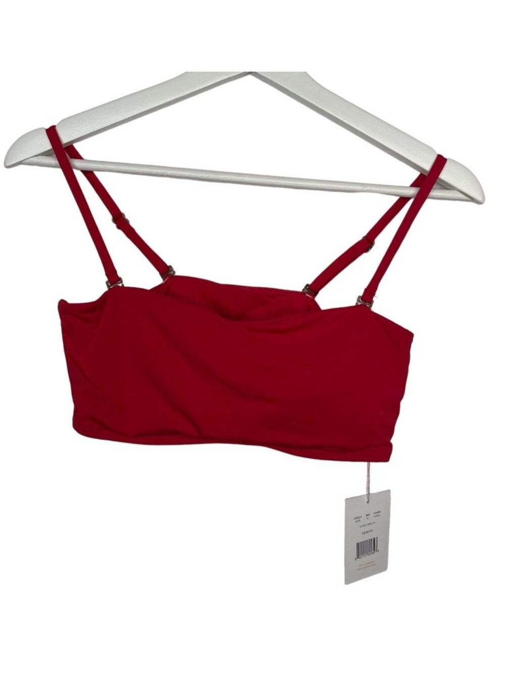NWT Andie Rio Red Bandeau Bikini Top Size M Adjustable Swimwear